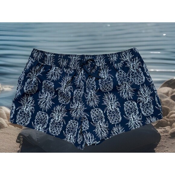 Chic Lauren James Women’s Xl Shorts Pineapple Print Elastic-Drawstring Waist - Picture 1 of 5